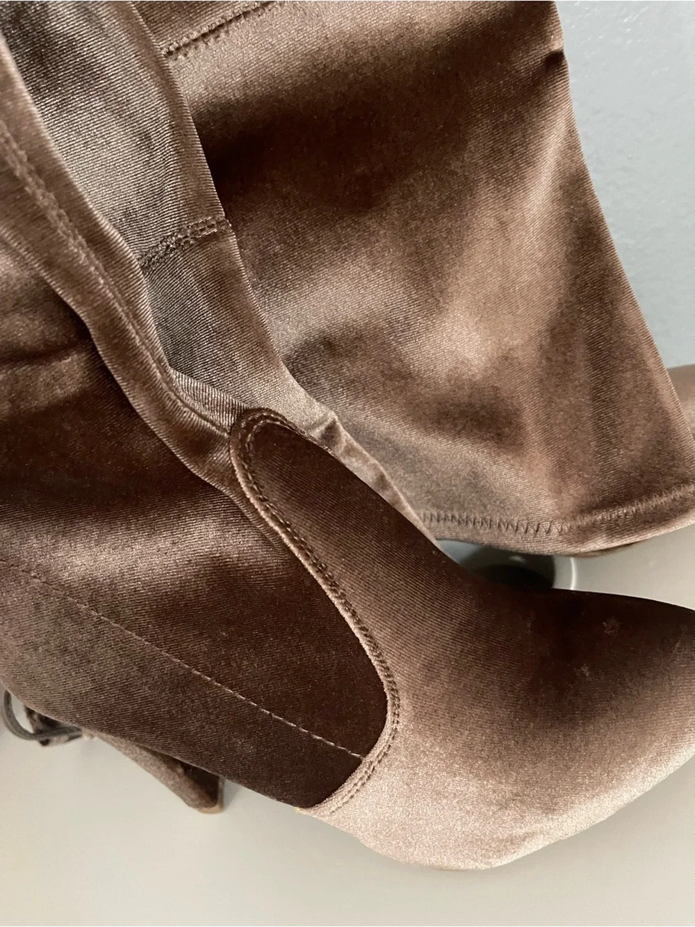 Charlotte Russe Metallic Taupe Over-the-Knee High Heel Boots
